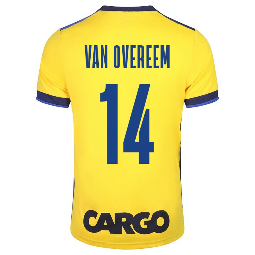 Børn Joris Van Overeem #14 Gul Hjemmebane Spillertrøjer 2023/24 Trøje T-Shirt