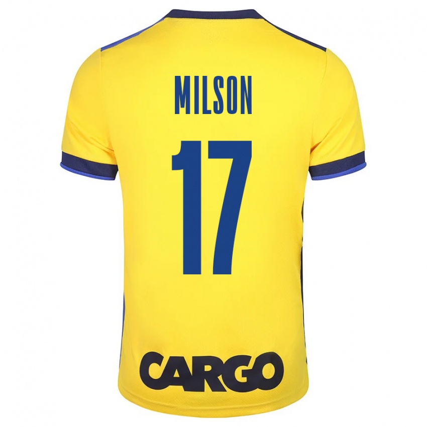 Børn Milson #17 Gul Hjemmebane Spillertrøjer 2023/24 Trøje T-Shirt