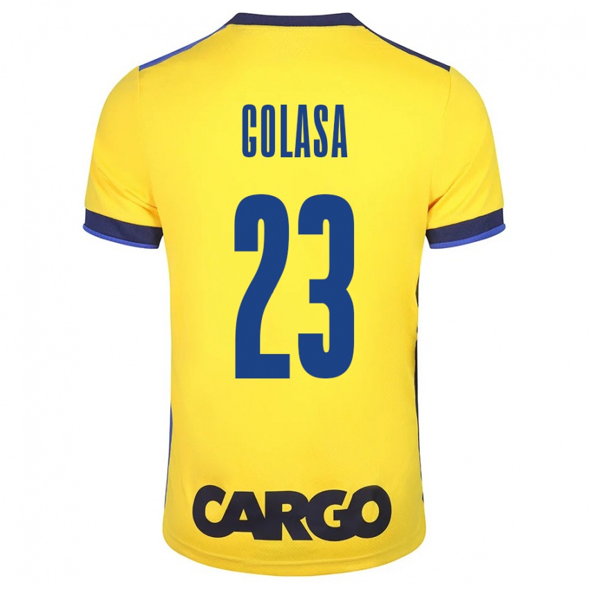 Børn Eyal Golasa #23 Gul Hjemmebane Spillertrøjer 2023/24 Trøje T-Shirt