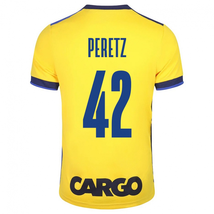 Børn Dor Peretz #42 Gul Hjemmebane Spillertrøjer 2023/24 Trøje T-Shirt