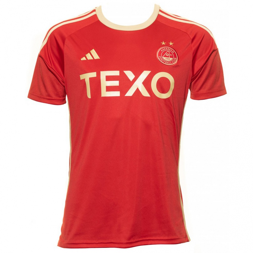 Børn Graeme Shinnie #4 Rød Hjemmebane Spillertrøjer 2023/24 Trøje T-Shirt