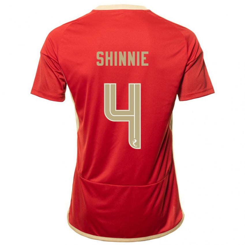 Børn Graeme Shinnie #4 Rød Hjemmebane Spillertrøjer 2023/24 Trøje T-Shirt