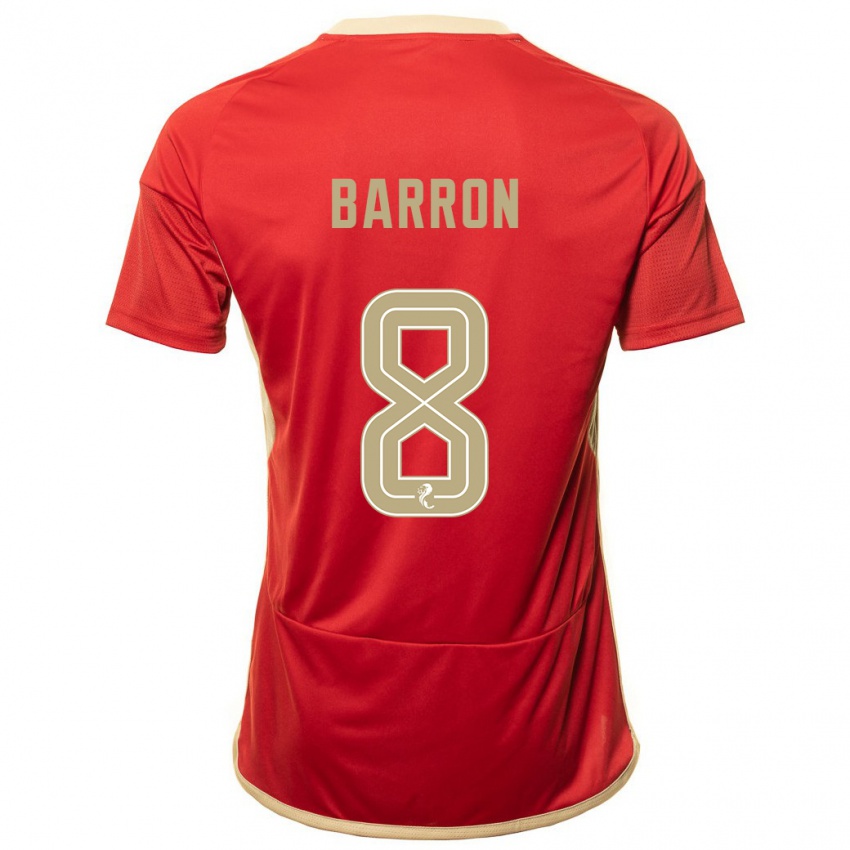 Børn Connor Barron #8 Rød Hjemmebane Spillertrøjer 2023/24 Trøje T-Shirt