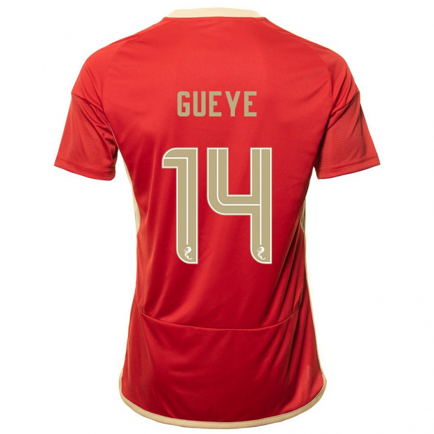 Børn Pape Habib Gueye #14 Rød Hjemmebane Spillertrøjer 2023/24 Trøje T-Shirt