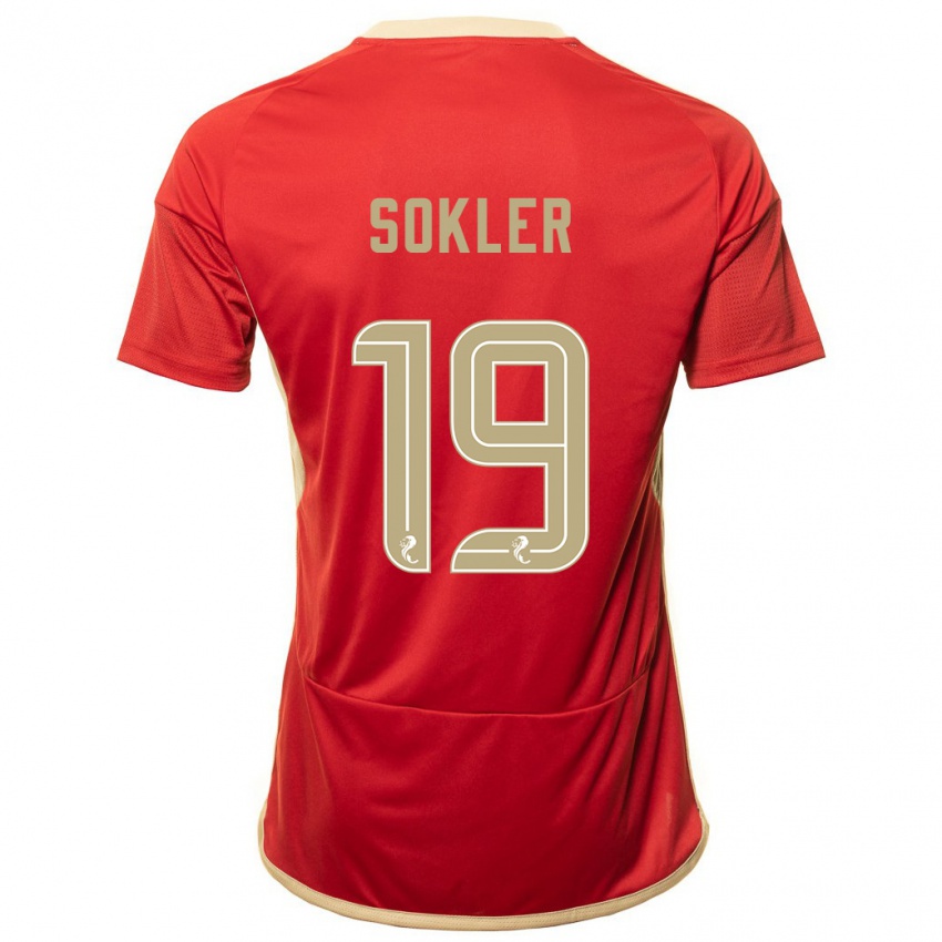 Børn Ester Sokler #19 Rød Hjemmebane Spillertrøjer 2023/24 Trøje T-Shirt