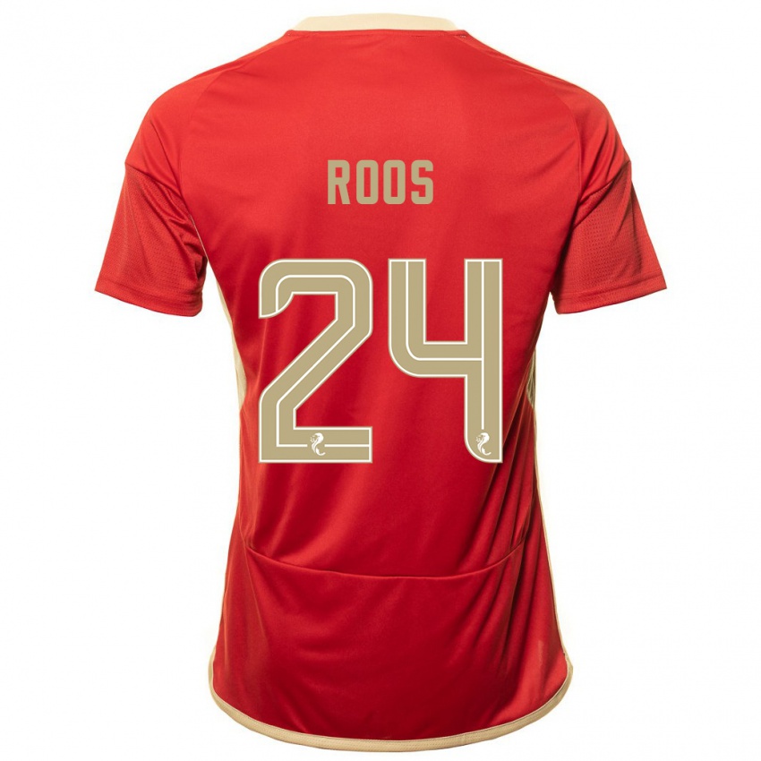 Børn Kelle Roos #24 Rød Hjemmebane Spillertrøjer 2023/24 Trøje T-Shirt