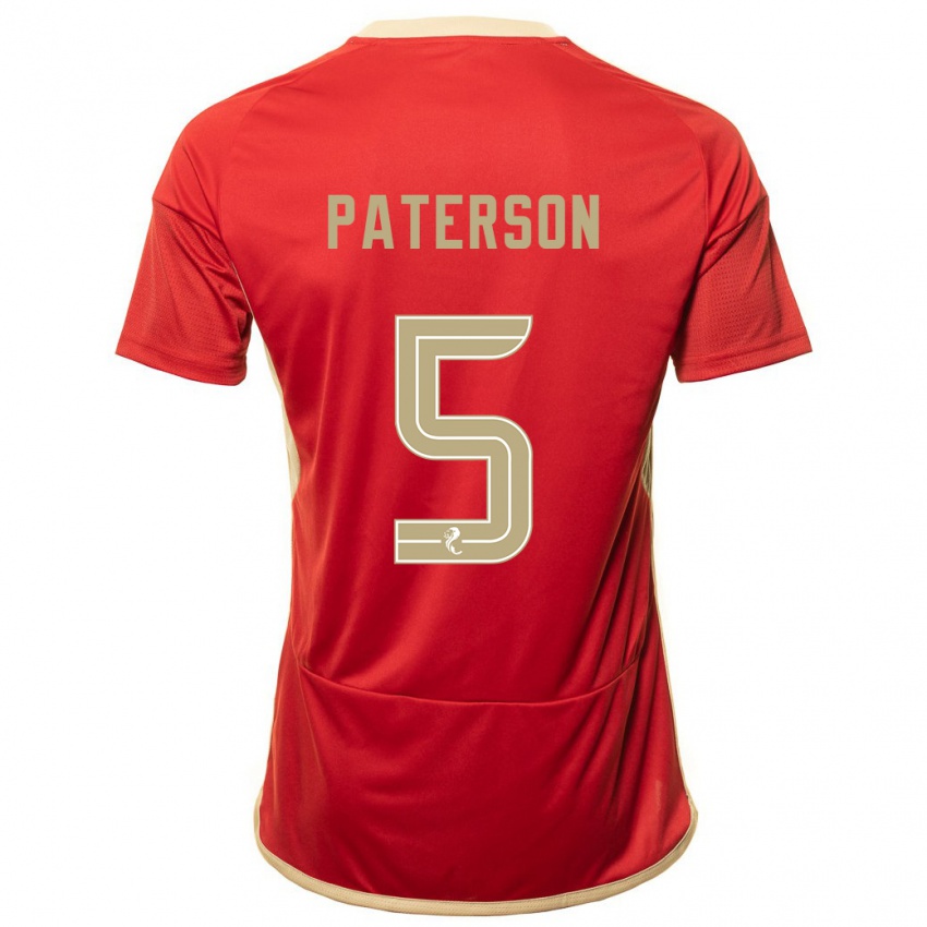 Børn Donna Paterson #5 Rød Hjemmebane Spillertrøjer 2023/24 Trøje T-Shirt