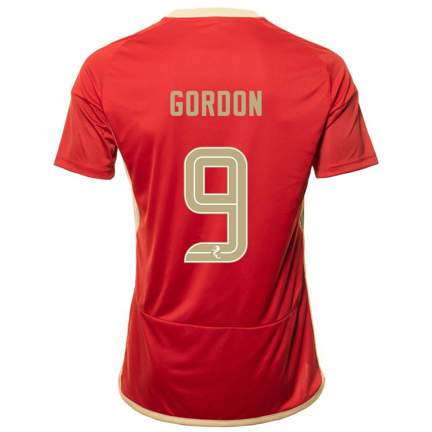 Børn Lauren Gordon #9 Rød Hjemmebane Spillertrøjer 2023/24 Trøje T-Shirt