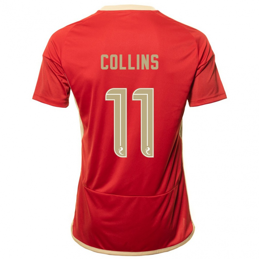 Børn Bailley Collins #11 Rød Hjemmebane Spillertrøjer 2023/24 Trøje T-Shirt