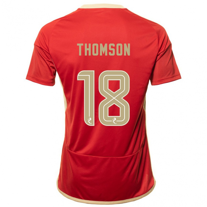 Børn Eva Thomson #18 Rød Hjemmebane Spillertrøjer 2023/24 Trøje T-Shirt