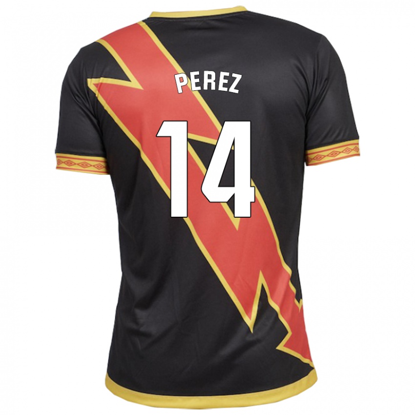 Børn Kike Pérez #14 Sort Udebane Spillertrøjer 2023/24 Trøje T-Shirt