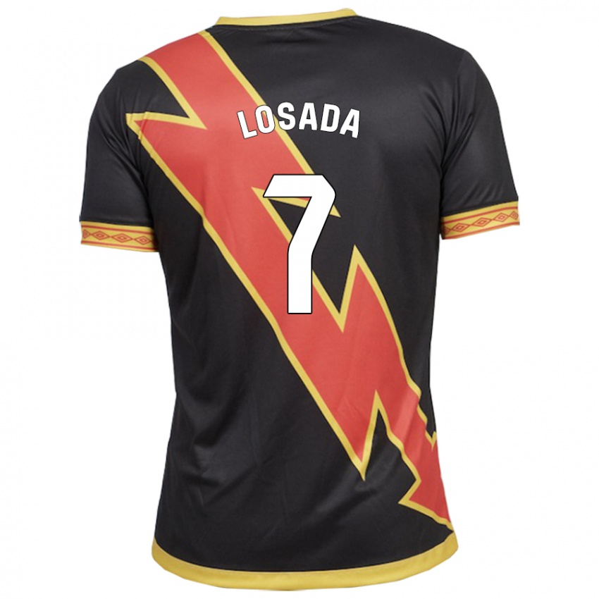 Børn Juan Losada #7 Sort Udebane Spillertrøjer 2023/24 Trøje T-Shirt