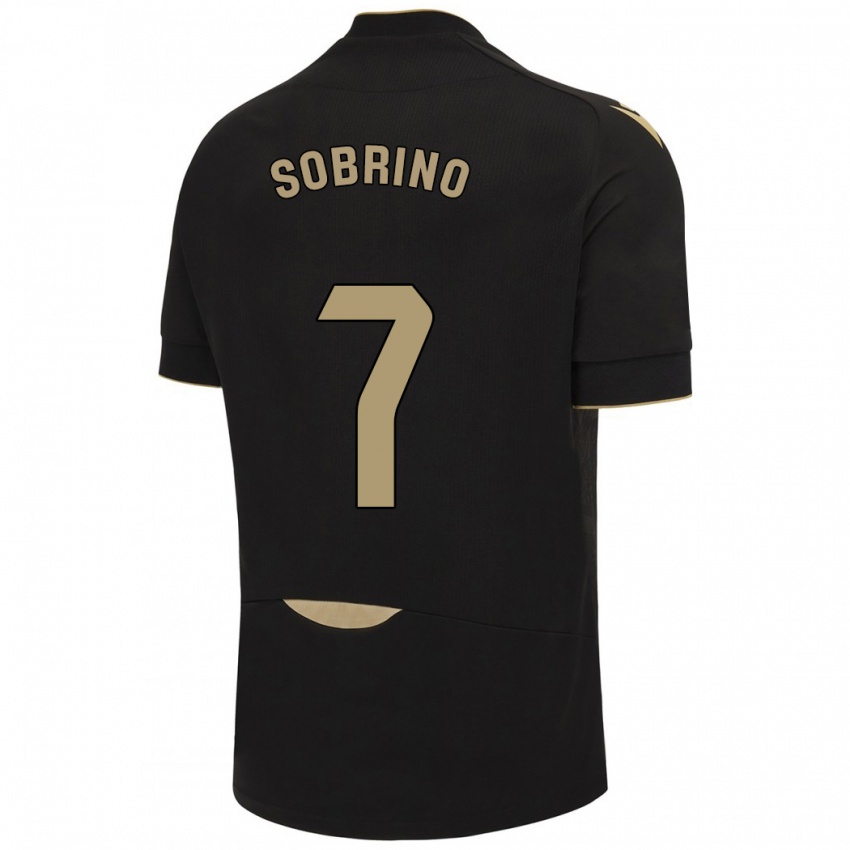 Børn Ruben Sobrino #7 Sort Udebane Spillertrøjer 2023/24 Trøje T-Shirt