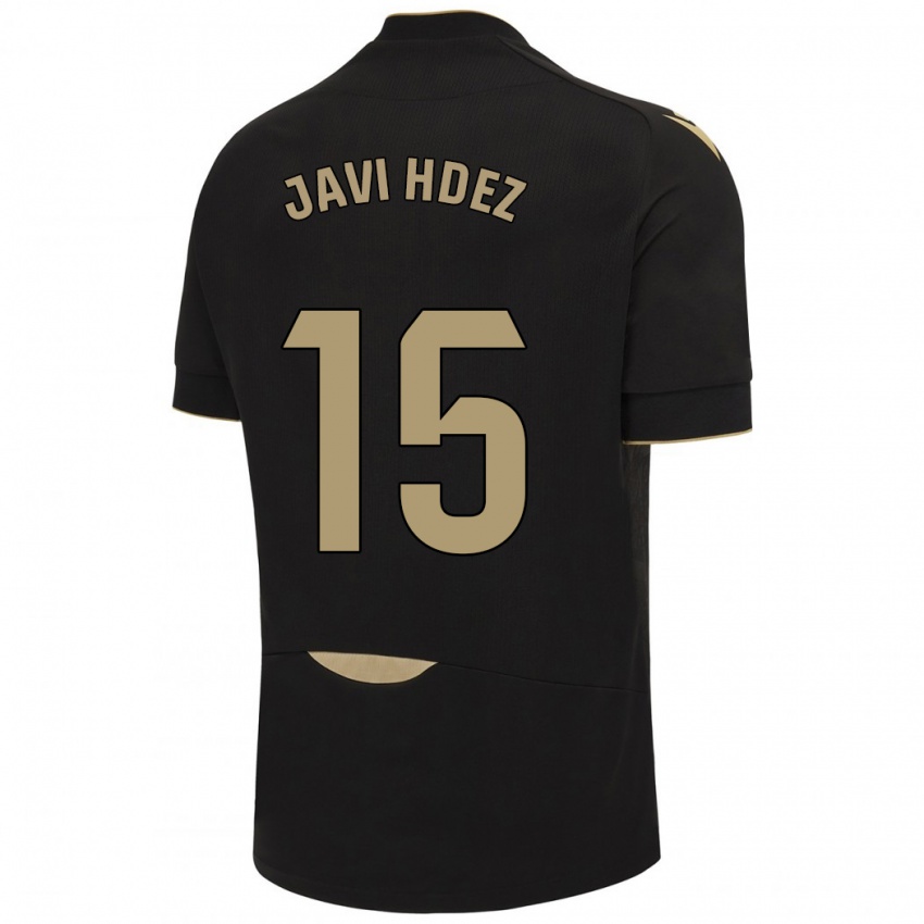 Børn Javi Hernández #15 Sort Udebane Spillertrøjer 2023/24 Trøje T-Shirt