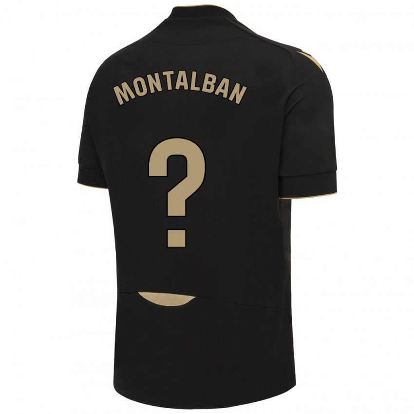 Børn Sergio Montalbán #0 Sort Udebane Spillertrøjer 2023/24 Trøje T-Shirt