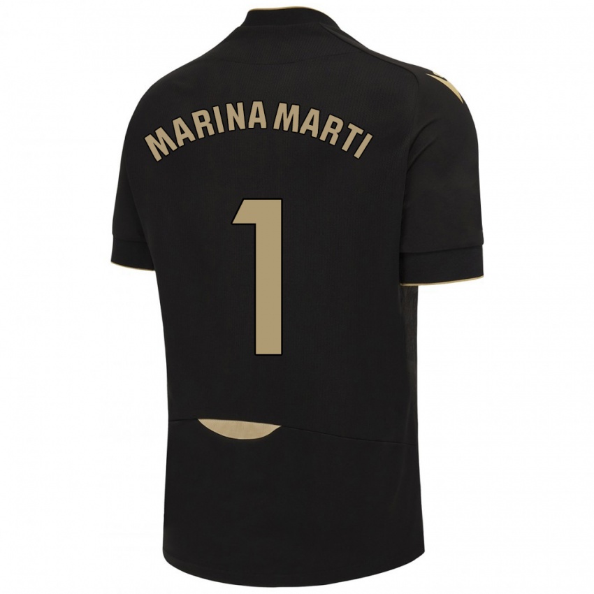 Børn Marina Martí #1 Sort Udebane Spillertrøjer 2023/24 Trøje T-Shirt