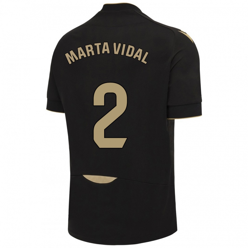 Børn Marta Vidal Vela #2 Sort Udebane Spillertrøjer 2023/24 Trøje T-Shirt