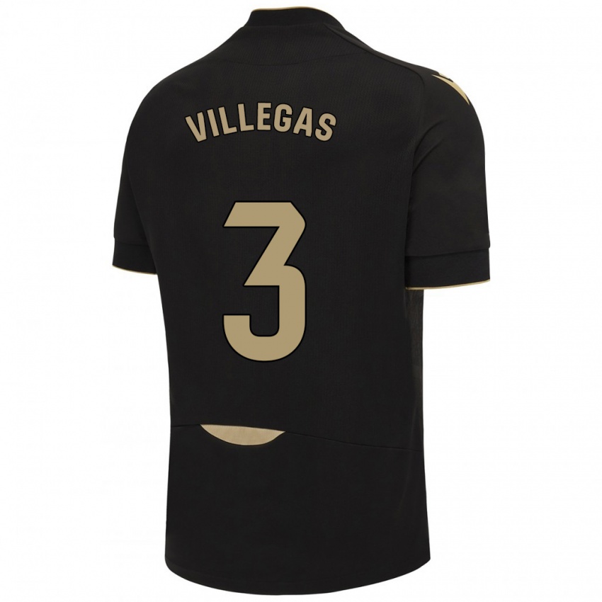 Børn Virginia Villegas Rico #3 Sort Udebane Spillertrøjer 2023/24 Trøje T-Shirt