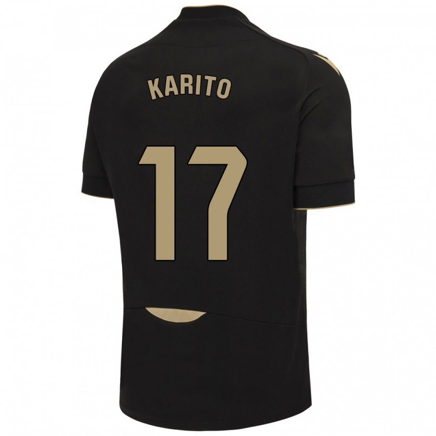 Børn Carolina De Los Santos Mellado #17 Sort Udebane Spillertrøjer 2023/24 Trøje T-Shirt