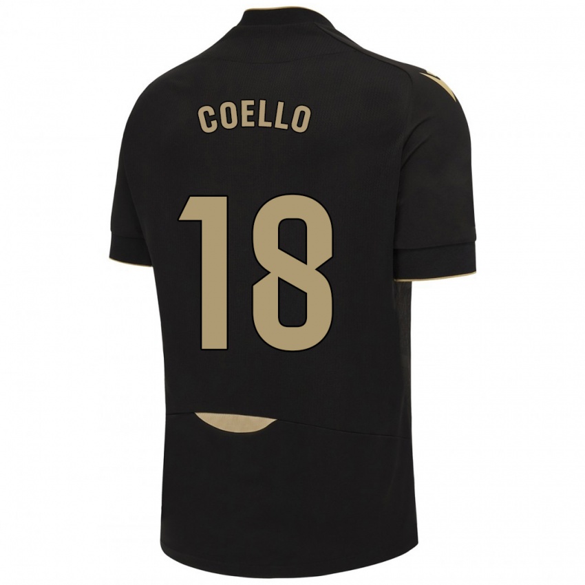 Børn María Del Carmen Coello Vidal #18 Sort Udebane Spillertrøjer 2023/24 Trøje T-Shirt