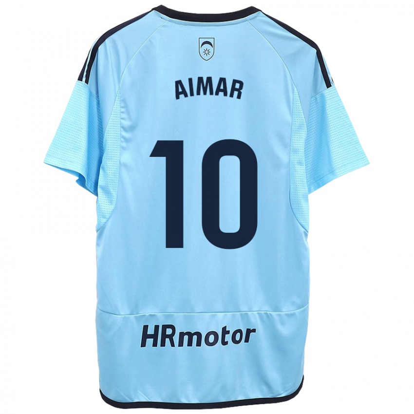Børn Aimar Oroz #10 Blå Udebane Spillertrøjer 2023/24 Trøje T-Shirt