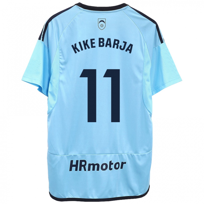 Børn Kike Barja #11 Blå Udebane Spillertrøjer 2023/24 Trøje T-Shirt