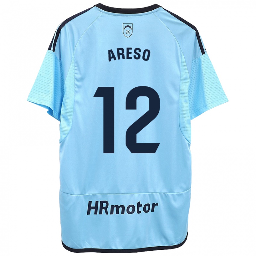 Børn Jesús Areso #12 Blå Udebane Spillertrøjer 2023/24 Trøje T-Shirt