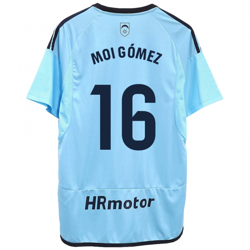 Børn Moi Gómez #16 Blå Udebane Spillertrøjer 2023/24 Trøje T-Shirt