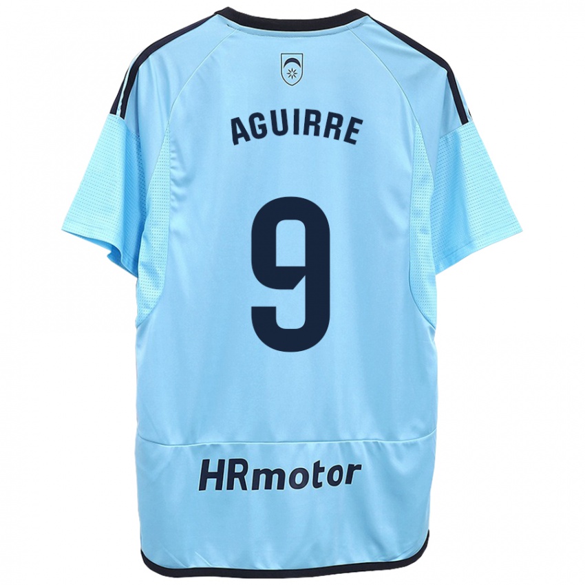 Børn Jorge Aguirre #9 Blå Udebane Spillertrøjer 2023/24 Trøje T-Shirt