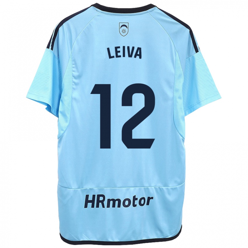 Børn Álvaro Leiva #12 Blå Udebane Spillertrøjer 2023/24 Trøje T-Shirt