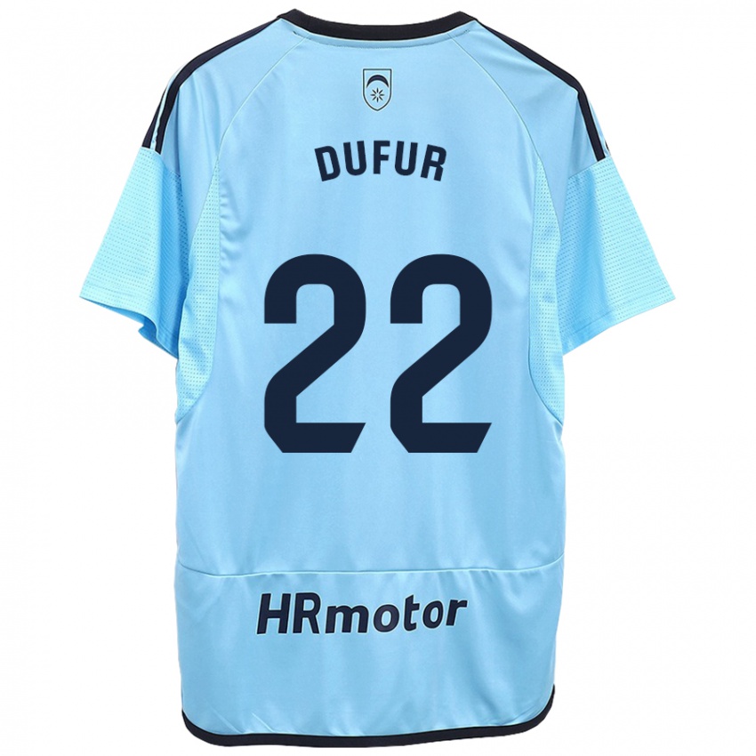 Børn Ander Dufur #22 Blå Udebane Spillertrøjer 2023/24 Trøje T-Shirt