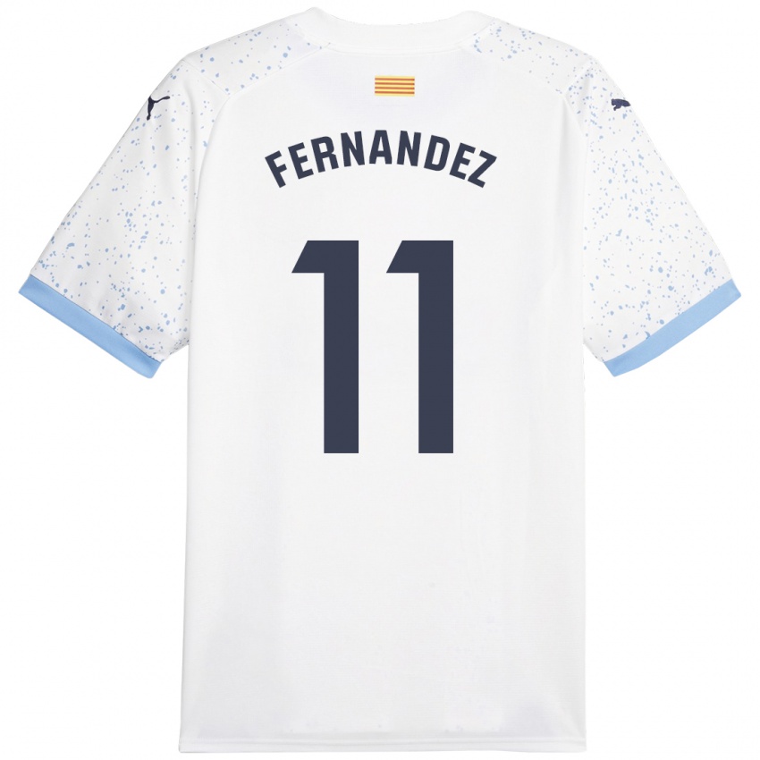 Børn Valery Fernández #11 Hvid Udebane Spillertrøjer 2023/24 Trøje T-Shirt