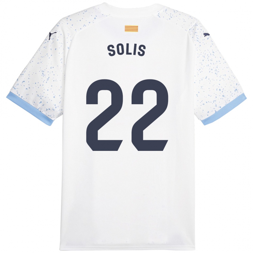 Børn Jhon Solís #22 Hvid Udebane Spillertrøjer 2023/24 Trøje T-Shirt