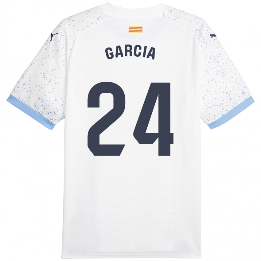 Børn Borja García #24 Hvid Udebane Spillertrøjer 2023/24 Trøje T-Shirt