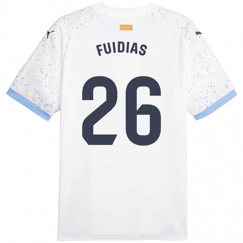 Børn Toni Fuidias #26 Hvid Udebane Spillertrøjer 2023/24 Trøje T-Shirt