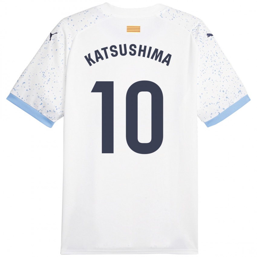 Børn Shinnosuke Katsushima #10 Hvid Udebane Spillertrøjer 2023/24 Trøje T-Shirt