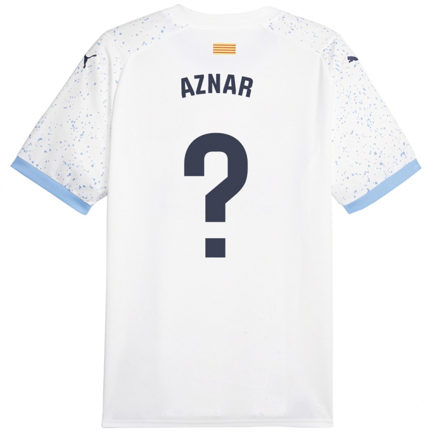 Børn Marc Aznar #0 Hvid Udebane Spillertrøjer 2023/24 Trøje T-Shirt
