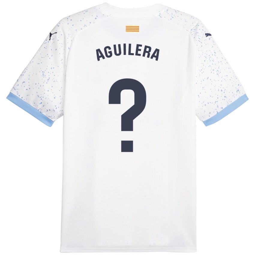 Børn Oriol Aguilera #0 Hvid Udebane Spillertrøjer 2023/24 Trøje T-Shirt
