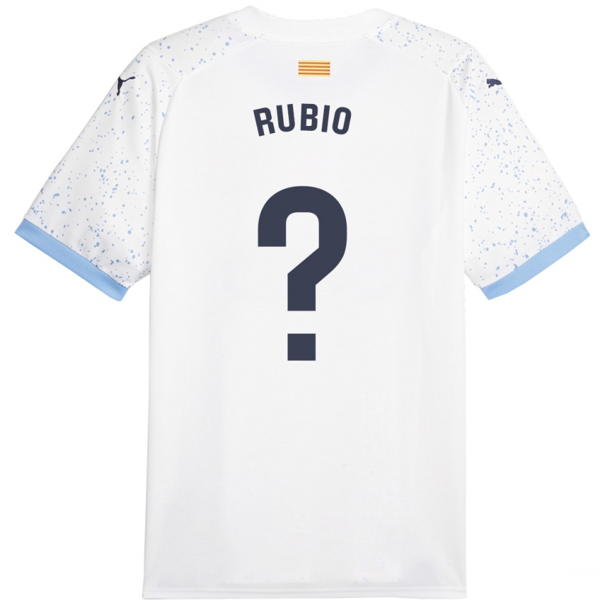 Børn Albert Rubio #0 Hvid Udebane Spillertrøjer 2023/24 Trøje T-Shirt