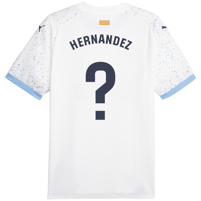 Børn Guillem Hernández #0 Hvid Udebane Spillertrøjer 2023/24 Trøje T-Shirt