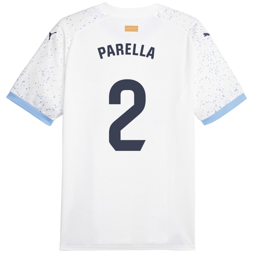 Børn Virginia Parella #2 Hvid Udebane Spillertrøjer 2023/24 Trøje T-Shirt