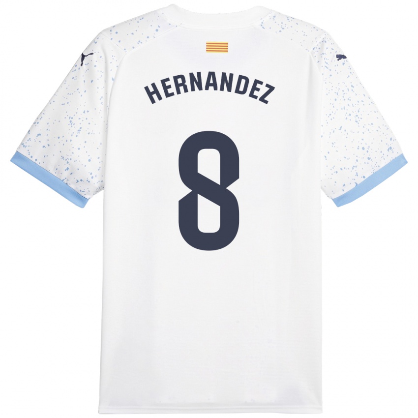 Børn Sofia Hernández #8 Hvid Udebane Spillertrøjer 2023/24 Trøje T-Shirt