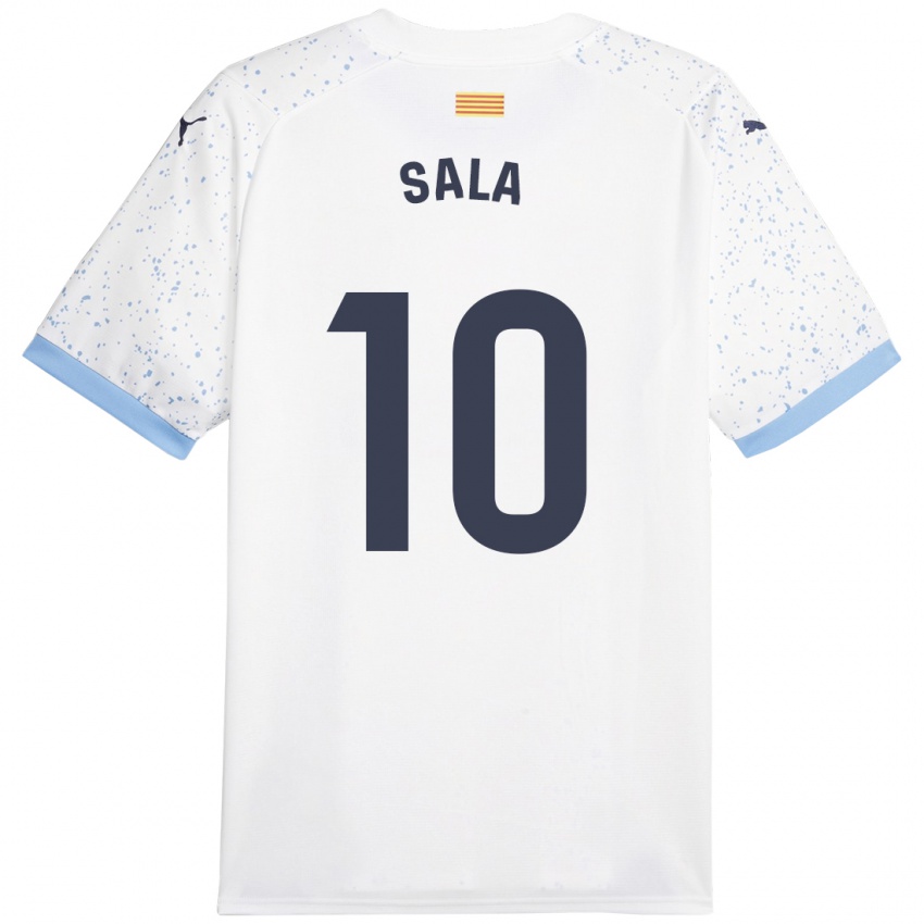 Børn Georgina Sala #10 Hvid Udebane Spillertrøjer 2023/24 Trøje T-Shirt