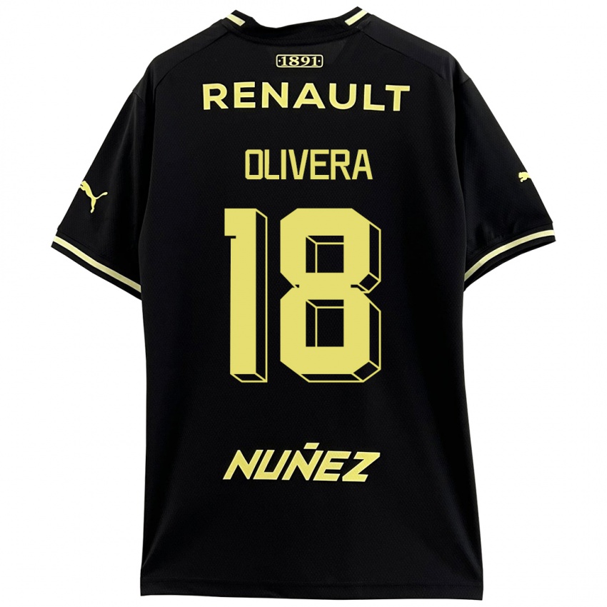 Børn Maximiliano Olivera #18 Sort Udebane Spillertrøjer 2023/24 Trøje T-Shirt