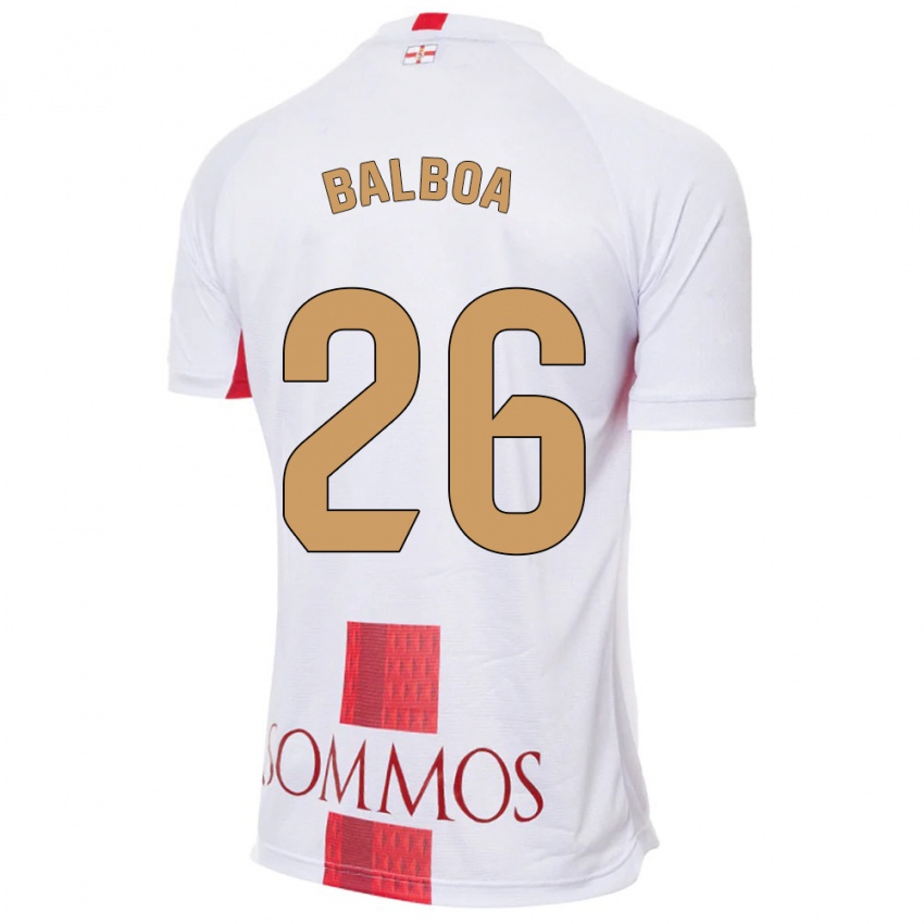 Børn Álex Balboa #26 Hvid Udebane Spillertrøjer 2023/24 Trøje T-Shirt