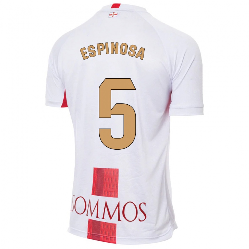 Børn Diego Espinosa #5 Hvid Udebane Spillertrøjer 2023/24 Trøje T-Shirt