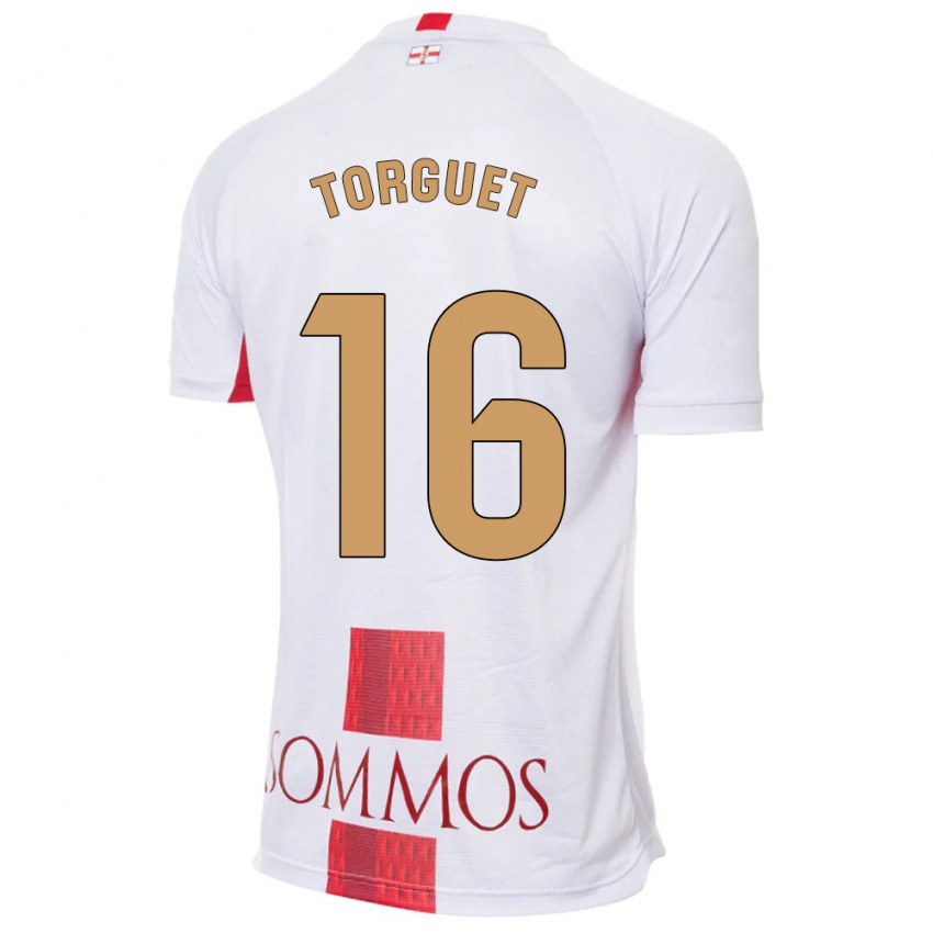 Børn Miguel Torguet #16 Hvid Udebane Spillertrøjer 2023/24 Trøje T-Shirt