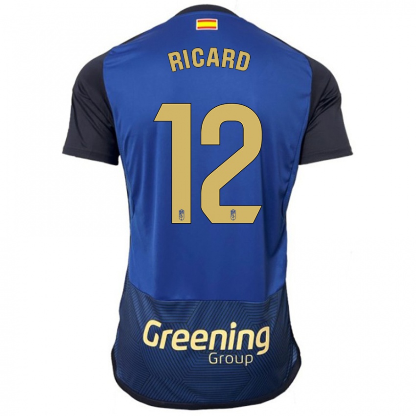Børn Ricard Sanchez #12 Flåde Udebane Spillertrøjer 2023/24 Trøje T-Shirt