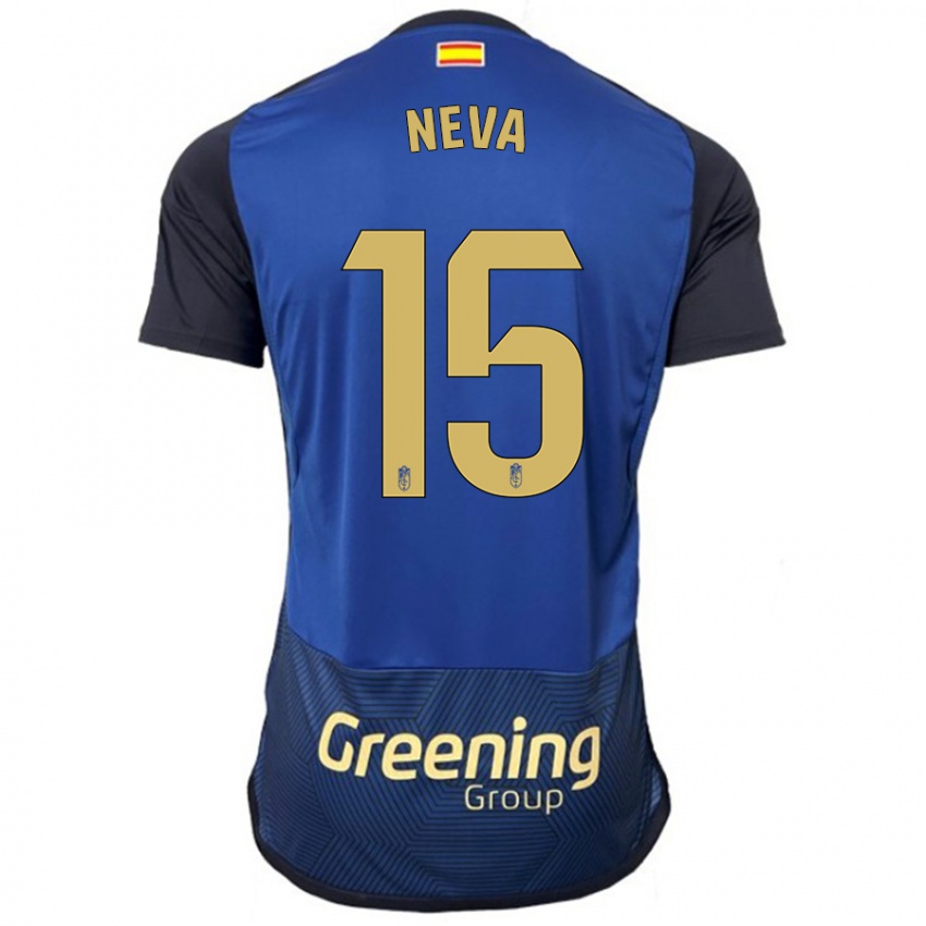 Børn Carlos Neva #15 Flåde Udebane Spillertrøjer 2023/24 Trøje T-Shirt