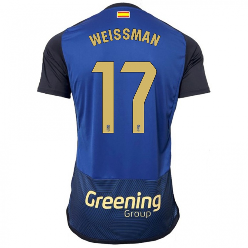 Børn Shon Weissman #17 Flåde Udebane Spillertrøjer 2023/24 Trøje T-Shirt